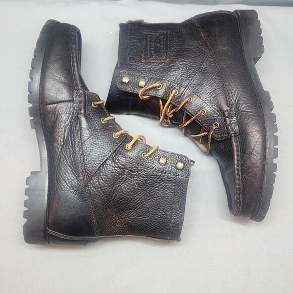 Polo Ralph Lauren Men's Rouland Leather Boots Dark Brown‎ Size: 13D - Picture 4 of 8